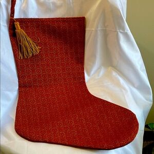 Elegant Red And Gold With Tassel Christmas Stocking
